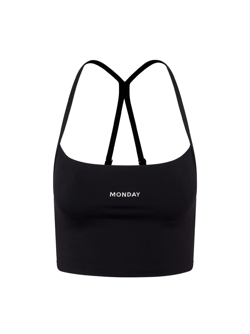 Monday Black Strappy Crop Tank Top